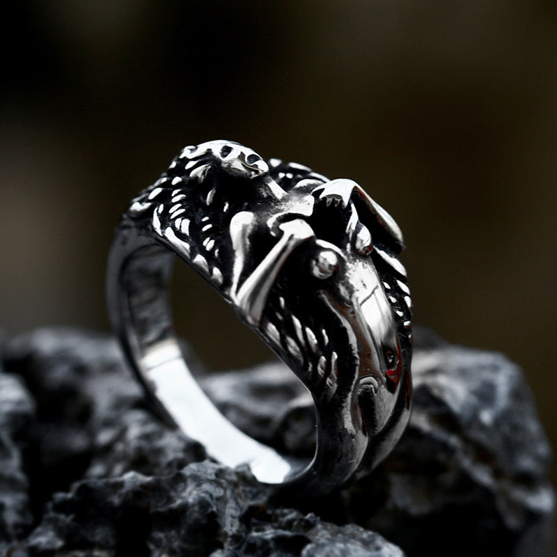 Rip The Heart Out Stainless Steel Ring-Vrafi Jewelry