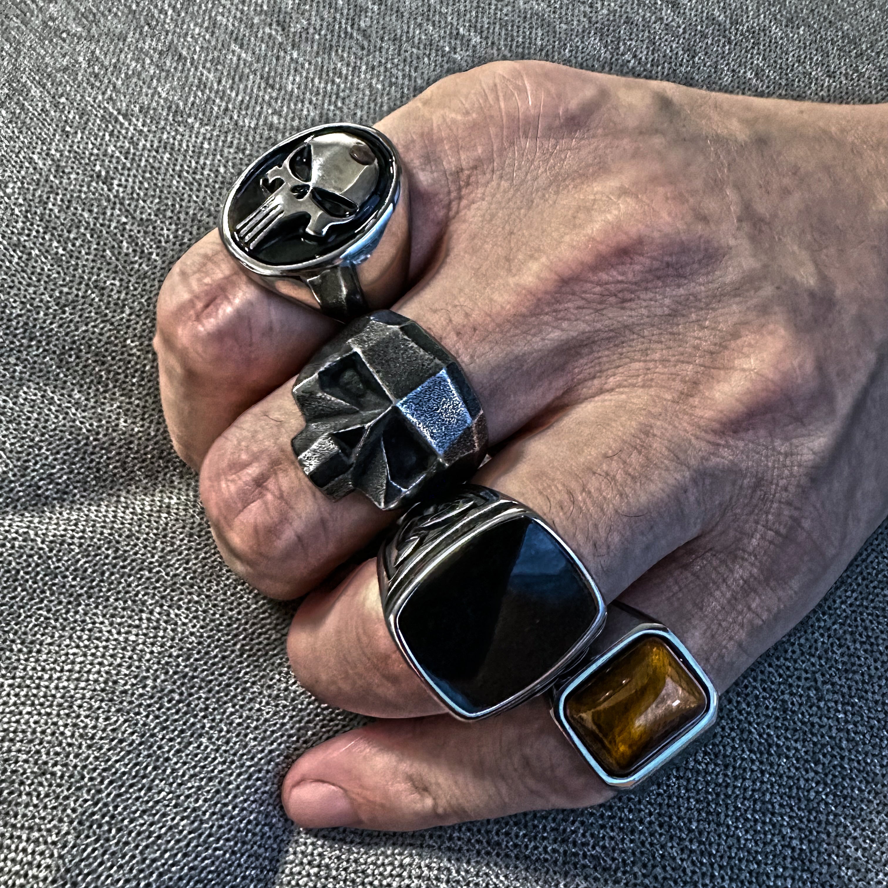 Robot Ghost Head Stainless Steel Ring