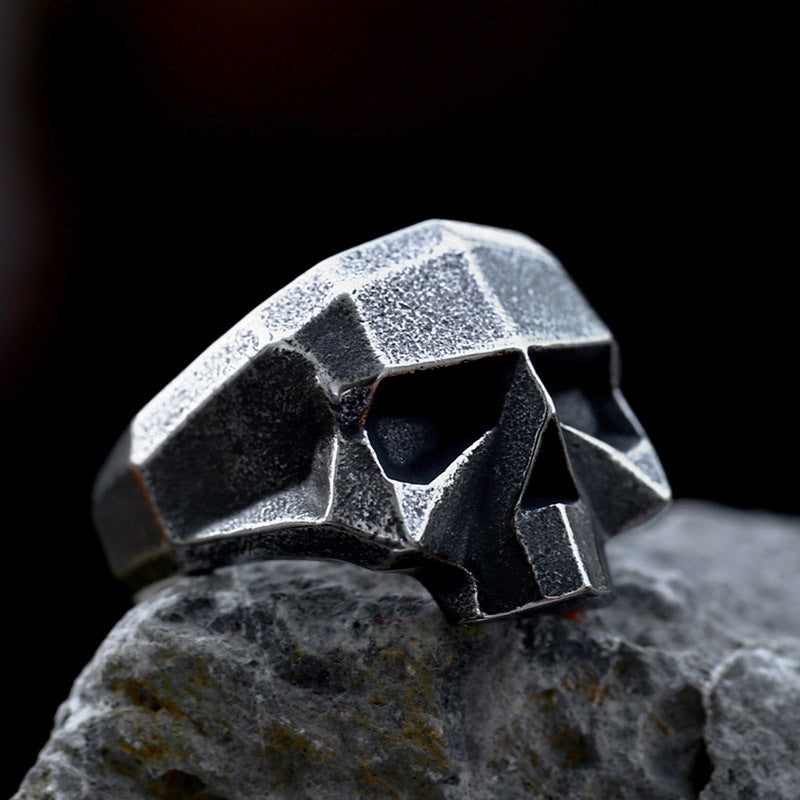 Robot Ghost Head Stainless Steel Ring-Vrafi Jewelry