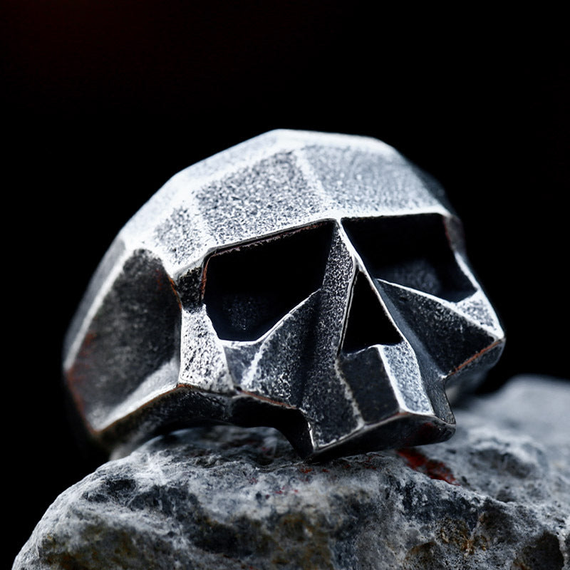 Robot Ghost Head Stainless Steel Ring-Vrafi Jewelry