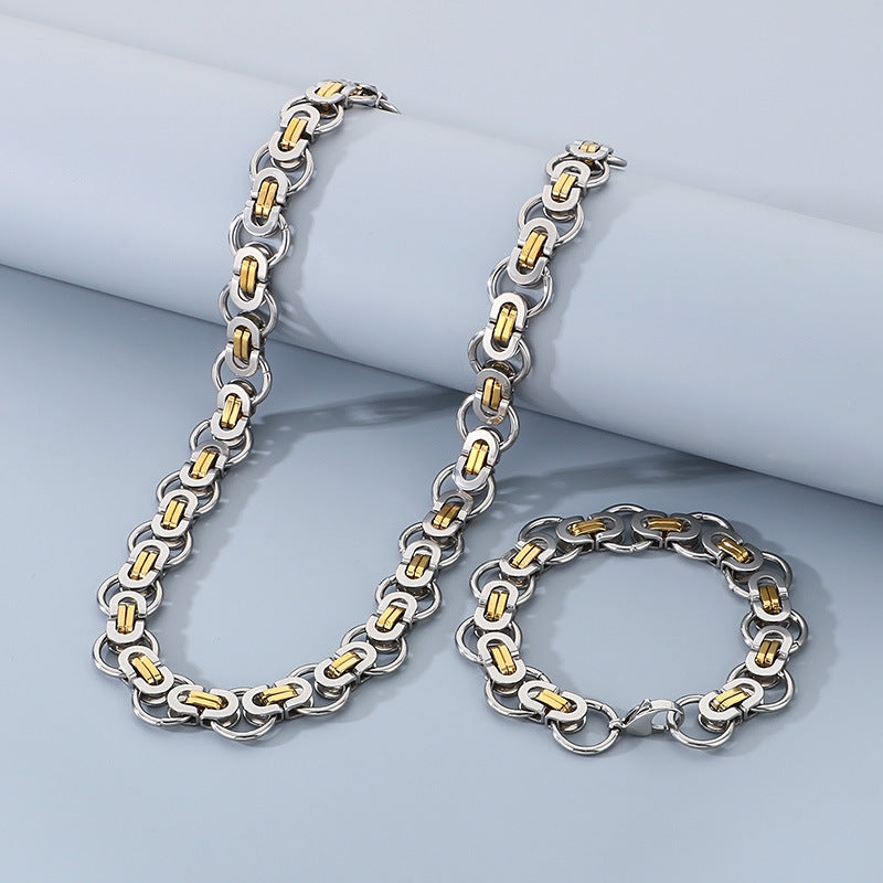 Pulsera de cuentas de acero inoxidable de alabastro