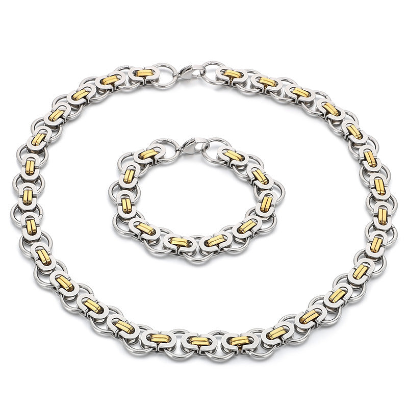 Pulsera de cuentas de acero inoxidable de alabastro