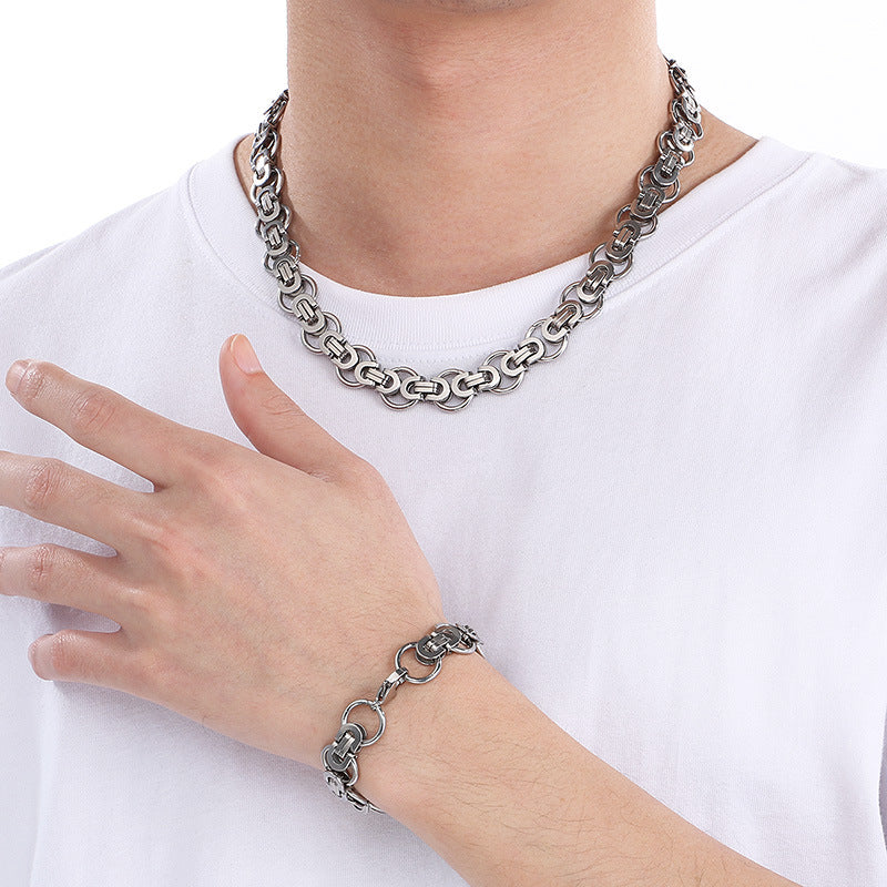 Pulsera de cuentas de acero inoxidable de alabastro