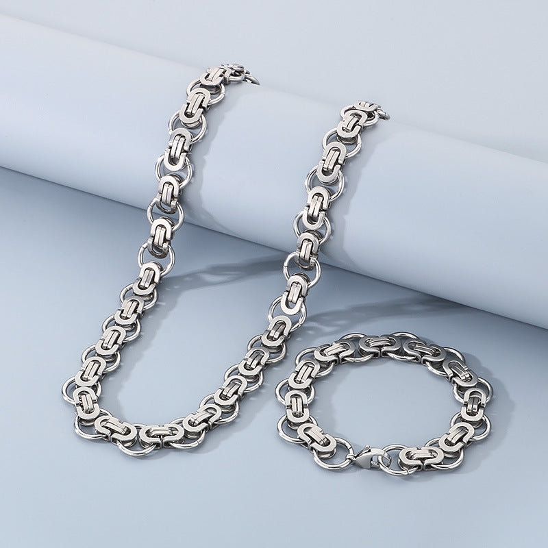 Pulsera de cuentas de acero inoxidable de alabastro