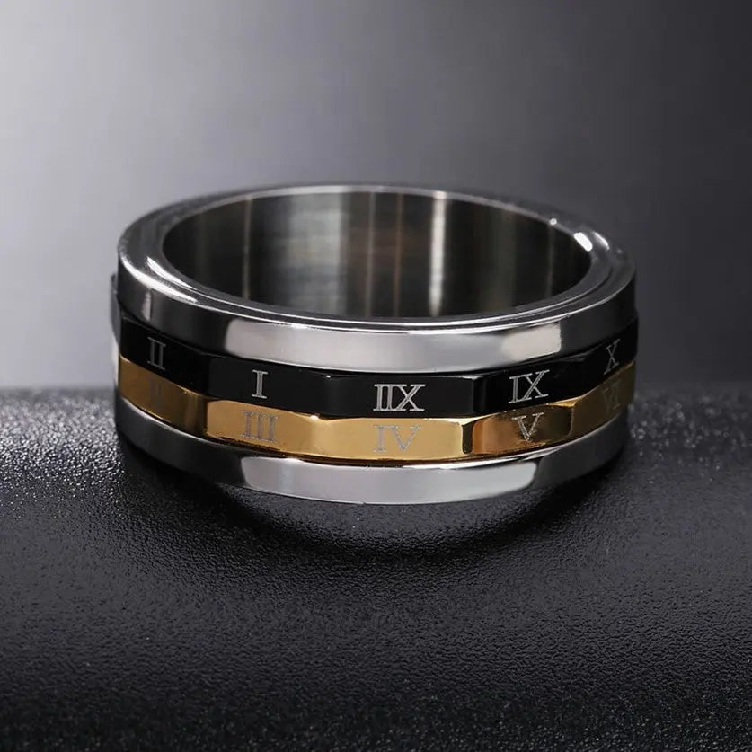 Rotating Roman Numeral Ring - Vrafi Jewelry