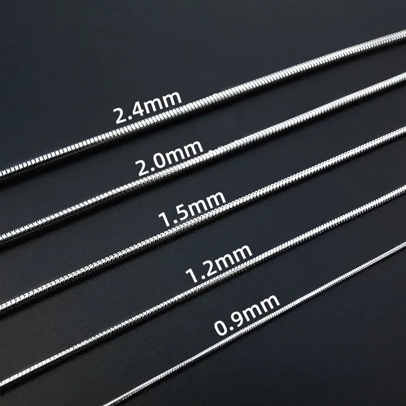 Round Snake Bone Chain Stainless Steel Necklace VRAFI