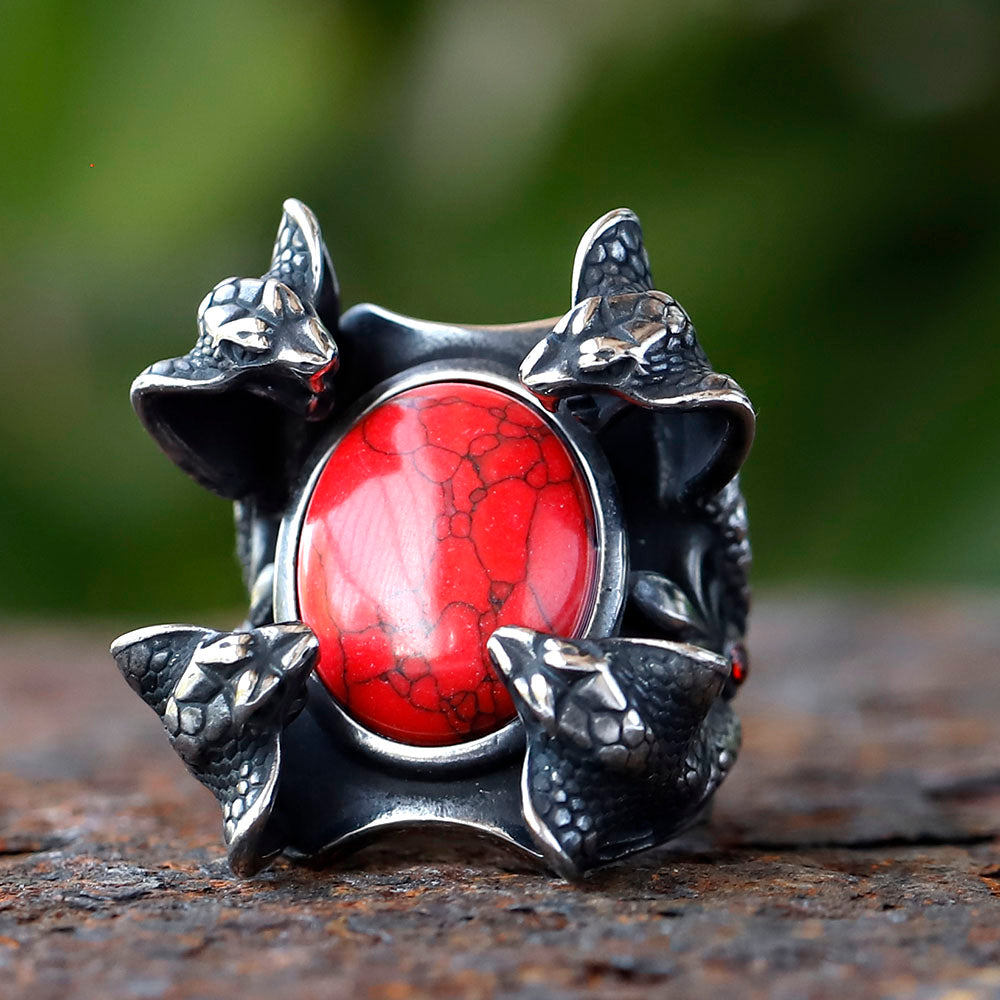 Blumenstruktur mit emailliertem Edelstahlring