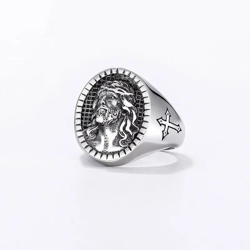 Savior Christian Stainless Steel Cross Ring Vrafi Jewelry