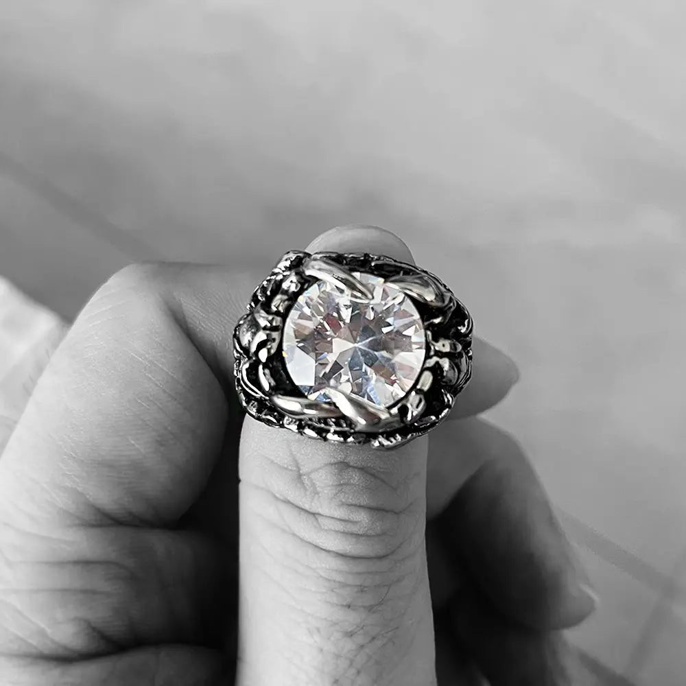 Scorpion Inlaid Gemstone Stainless Steel Ring VRAFI