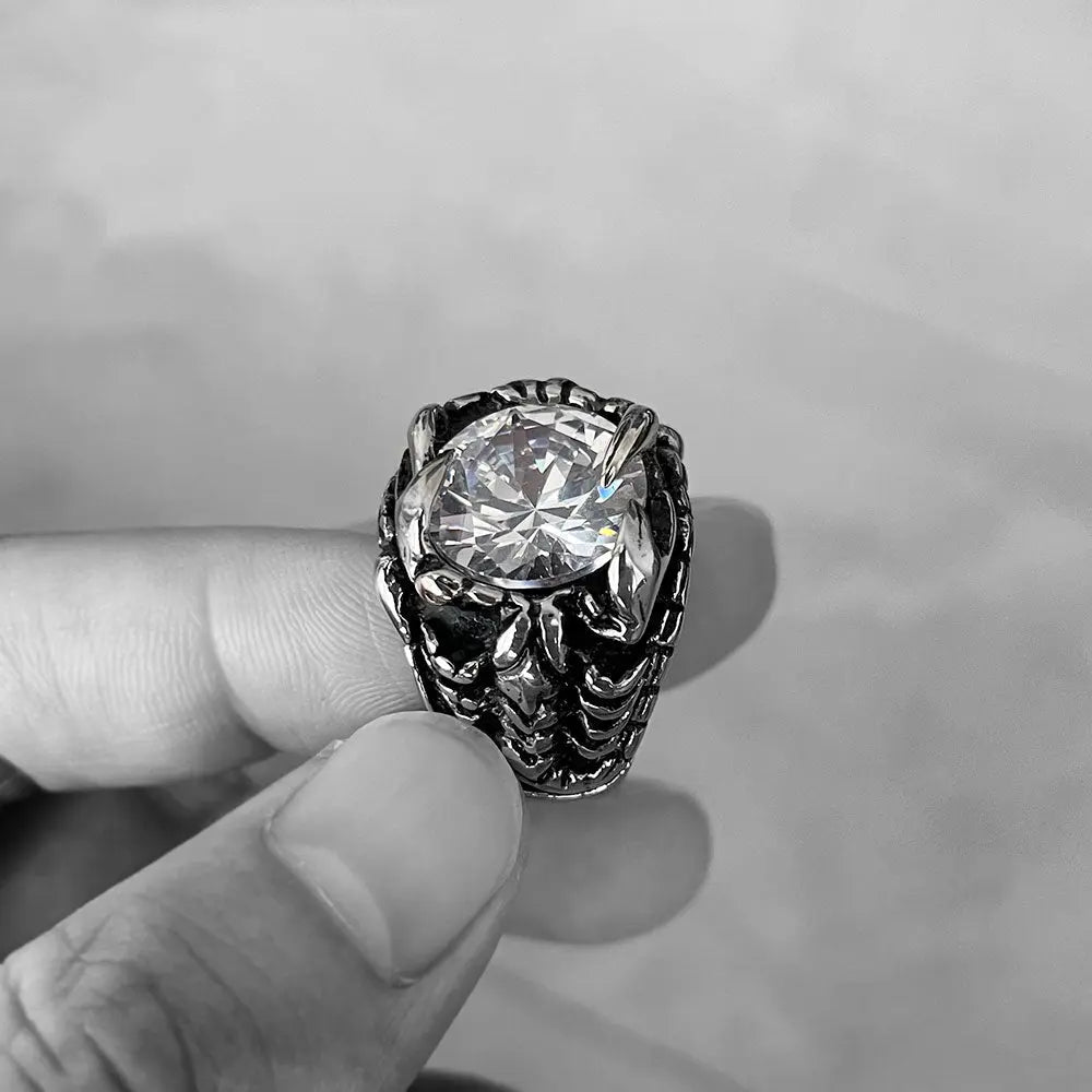 Scorpion Inlaid Gemstone Stainless Steel Ring VRAFI