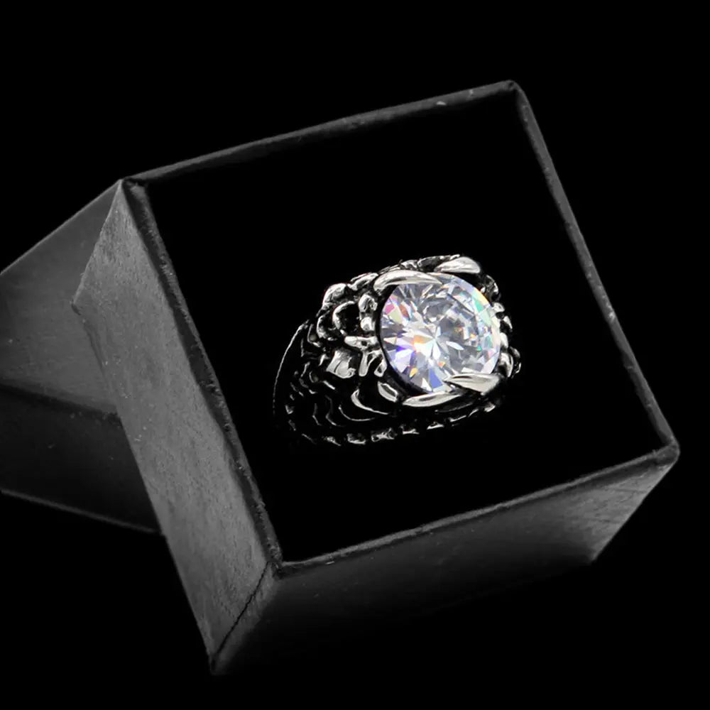 Scorpion Inlaid Gemstone Stainless Steel Ring VRAFI