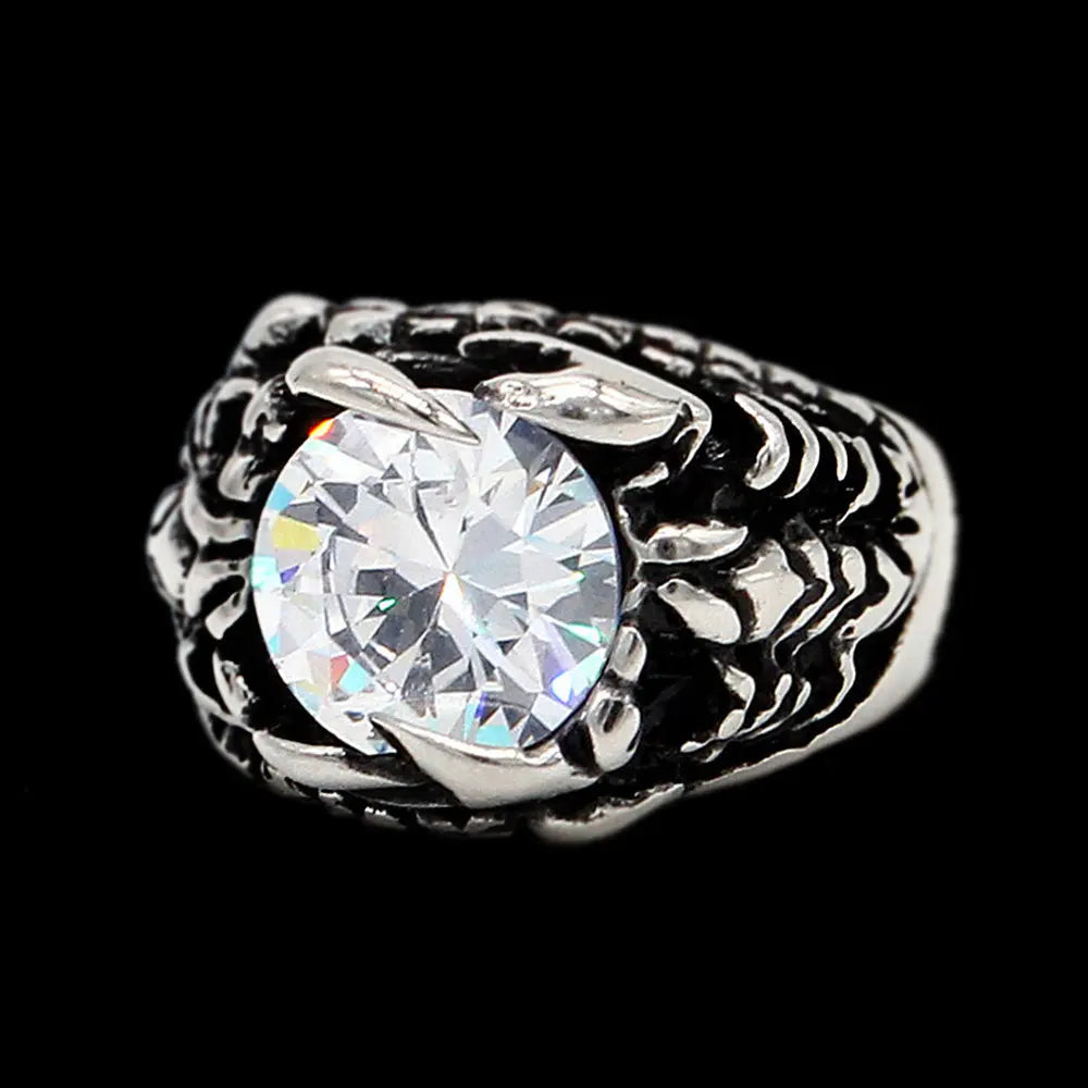 Scorpion Inlaid Gemstone Stainless Steel Ring VRAFI
