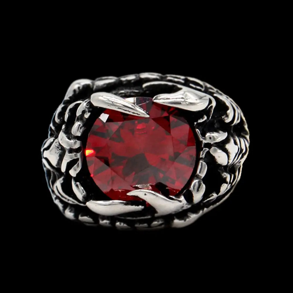 Scorpion Inlaid Gemstone Stainless Steel Ring VRAFI