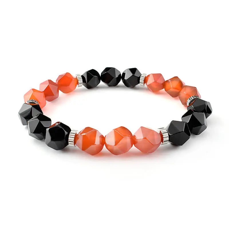 Section design Green Agate Stainless Steel Bracelet Beaded Jewelry VRAFI