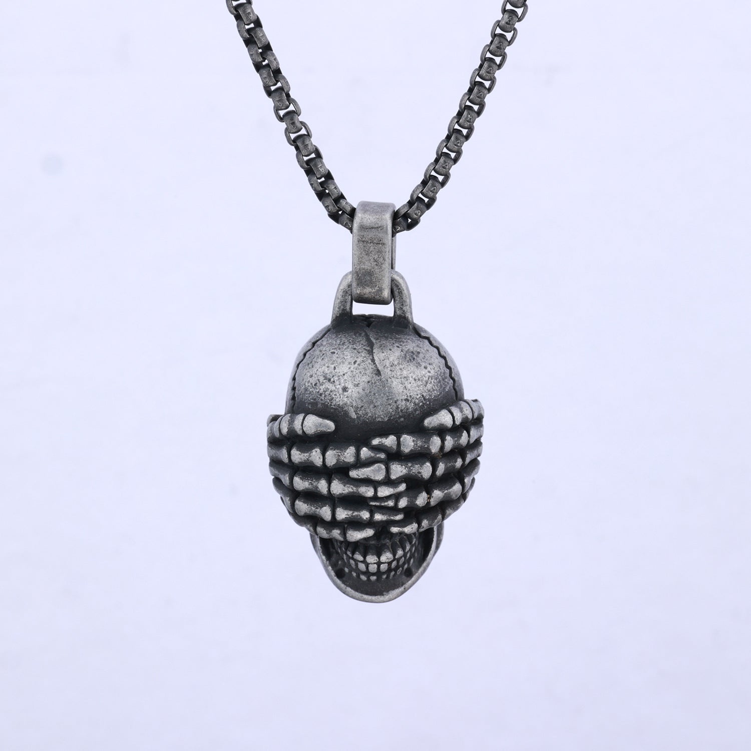 See No Evil Speak No Evil Skull Pendant