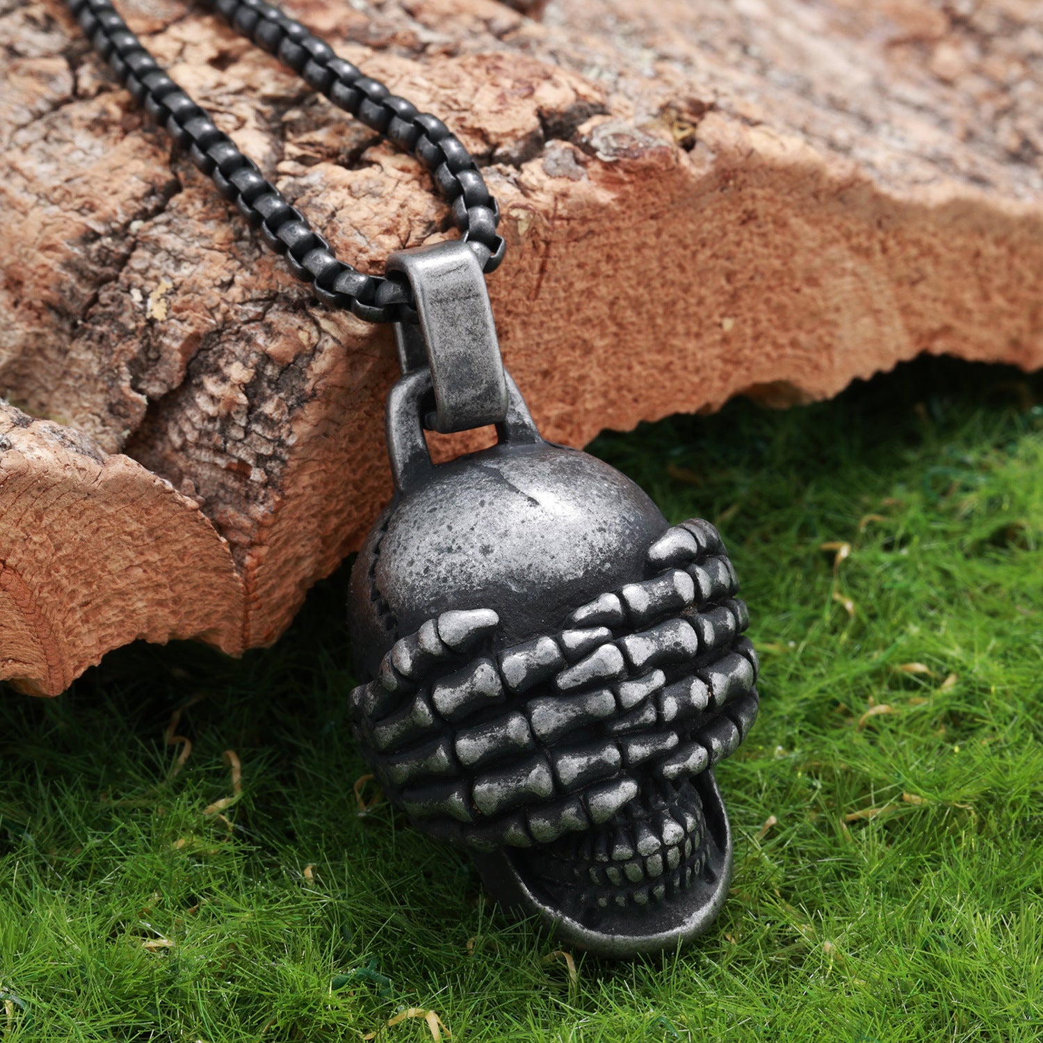 See No Evil Speak No Evil Skull Pendant