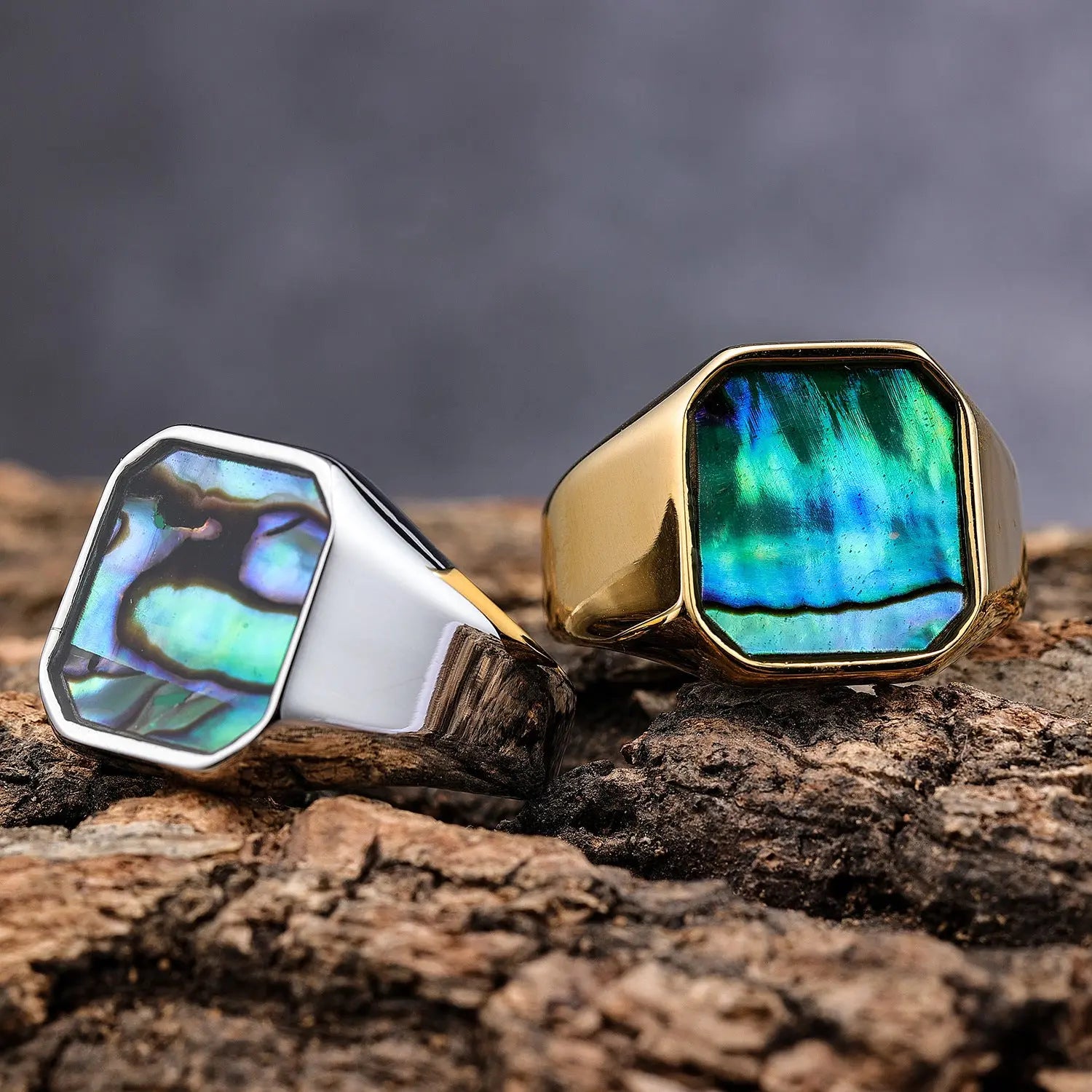 Shell Gem Stainless Steel Ring - Vrafi Jewelry