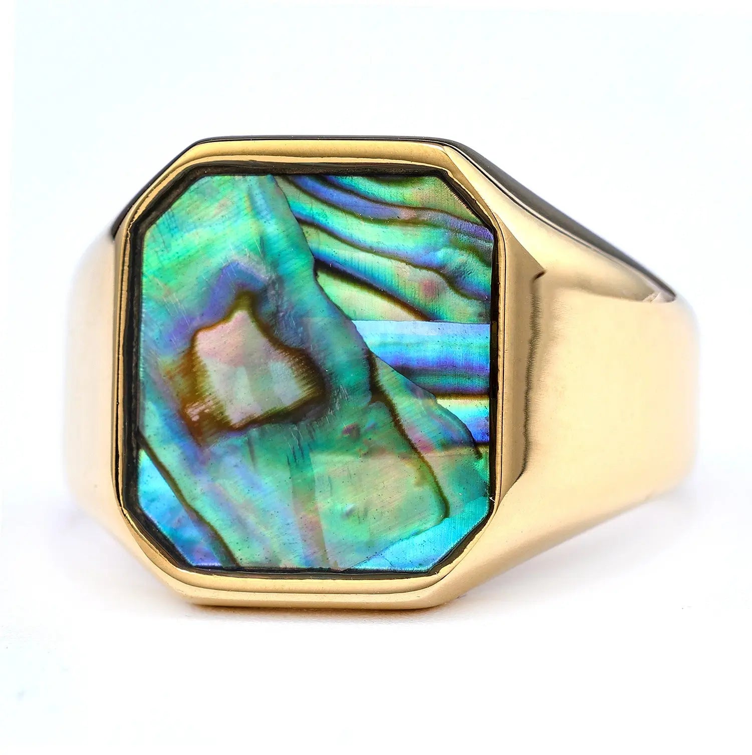 Shell Gem Stainless Steel Ring VRAFI