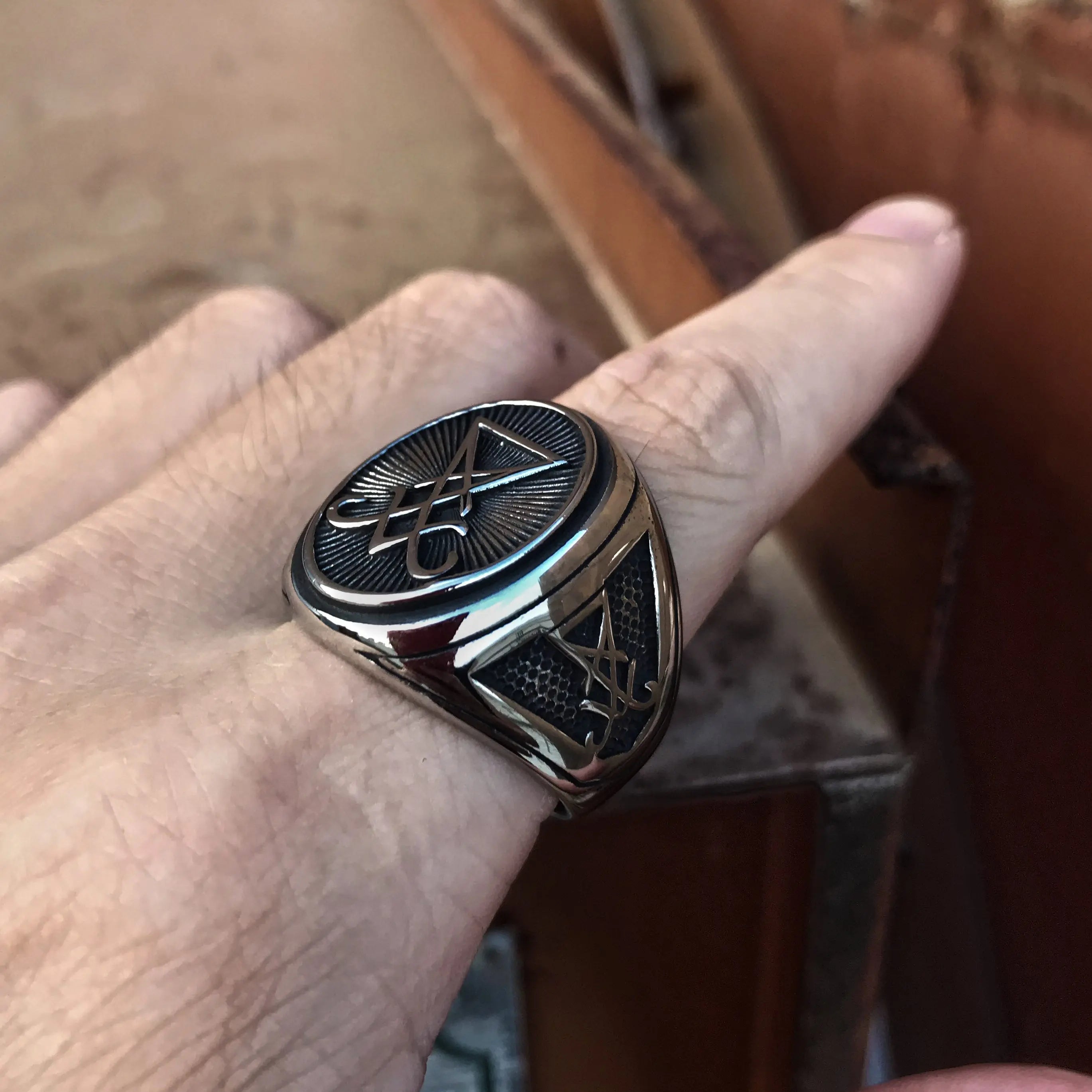 Sigil of Lucifer Stainless Steel Ring - Vrafi Jewelry