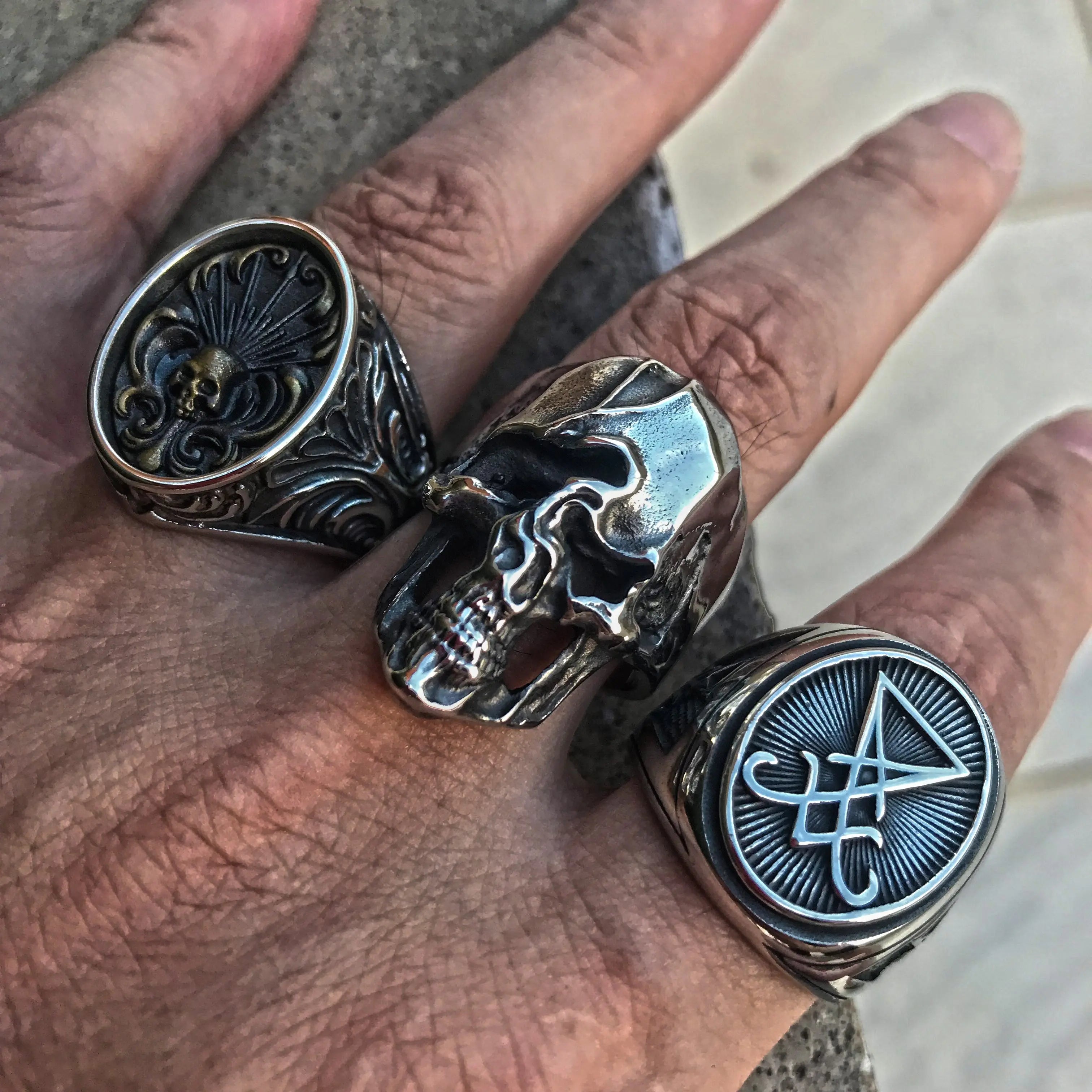 Sigil of Lucifer Stainless Steel Ring - Vrafi Jewelry