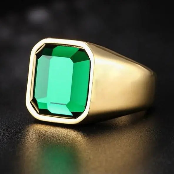 Simple Style Gemstone Stainless Steel Ring - Vrafi Jewelry