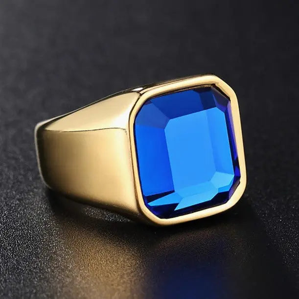 Simple Style Gemstone Stainless Steel Ring - Vrafi Jewelry