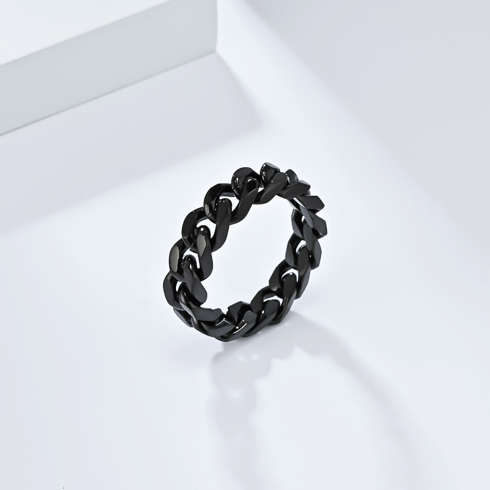 Anello con sigillo minimalista in acciaio inossidabile intagliato