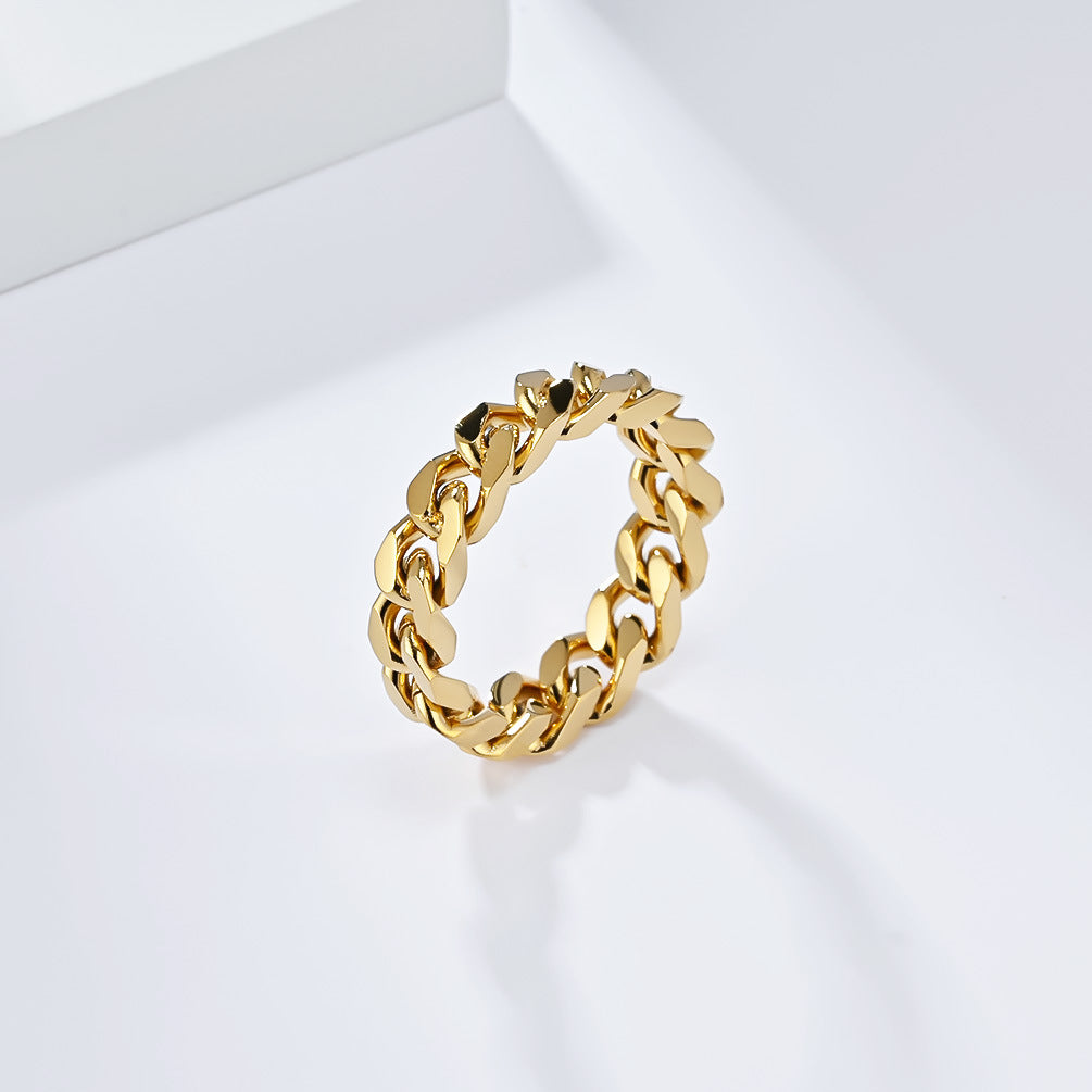 Anello con sigillo minimalista in acciaio inossidabile intagliato