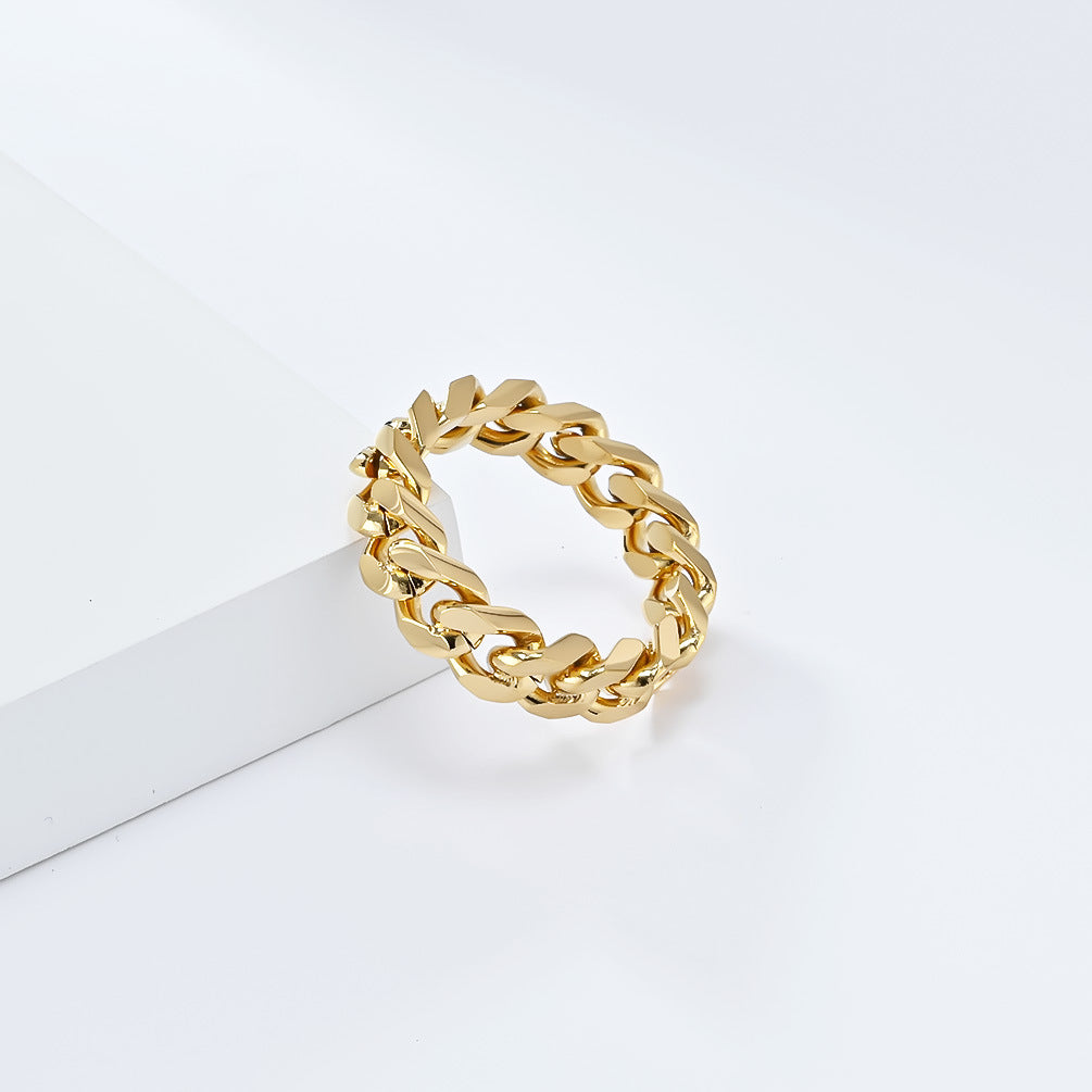 Anello con sigillo minimalista in acciaio inossidabile intagliato