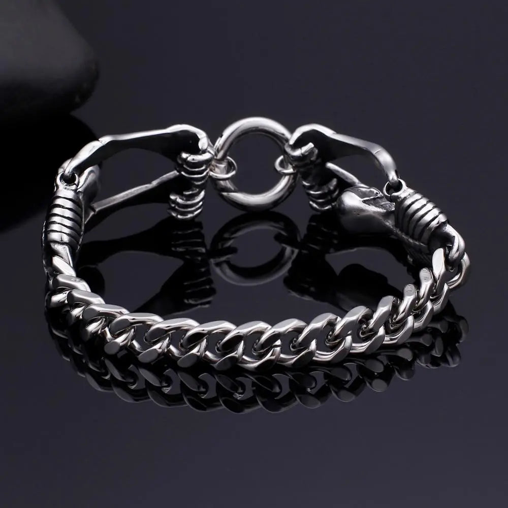 Skull Skeleton Stainless Steel Retro Bracelet - Vrafi Jewelry