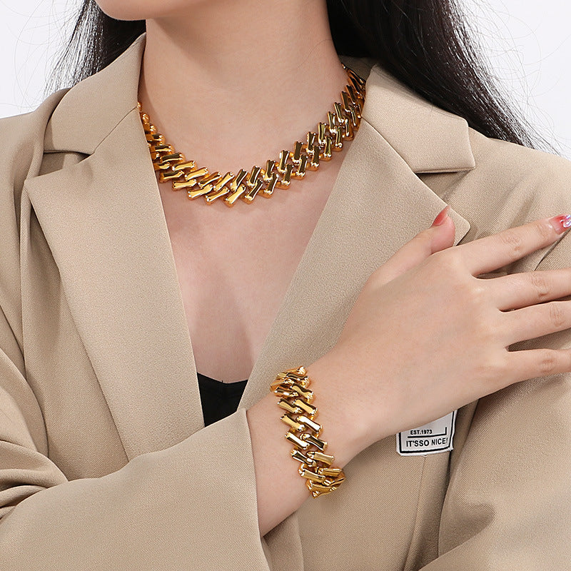 Bracciale in acciaio inossidabile con maglie bizantine