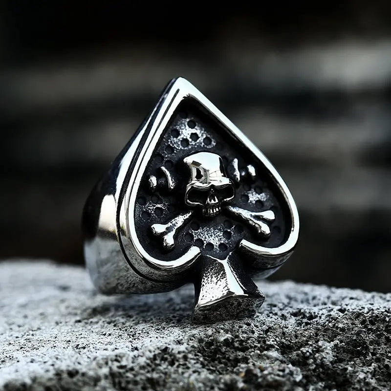 Spade Skull Stainless Steel Ring VRAFI