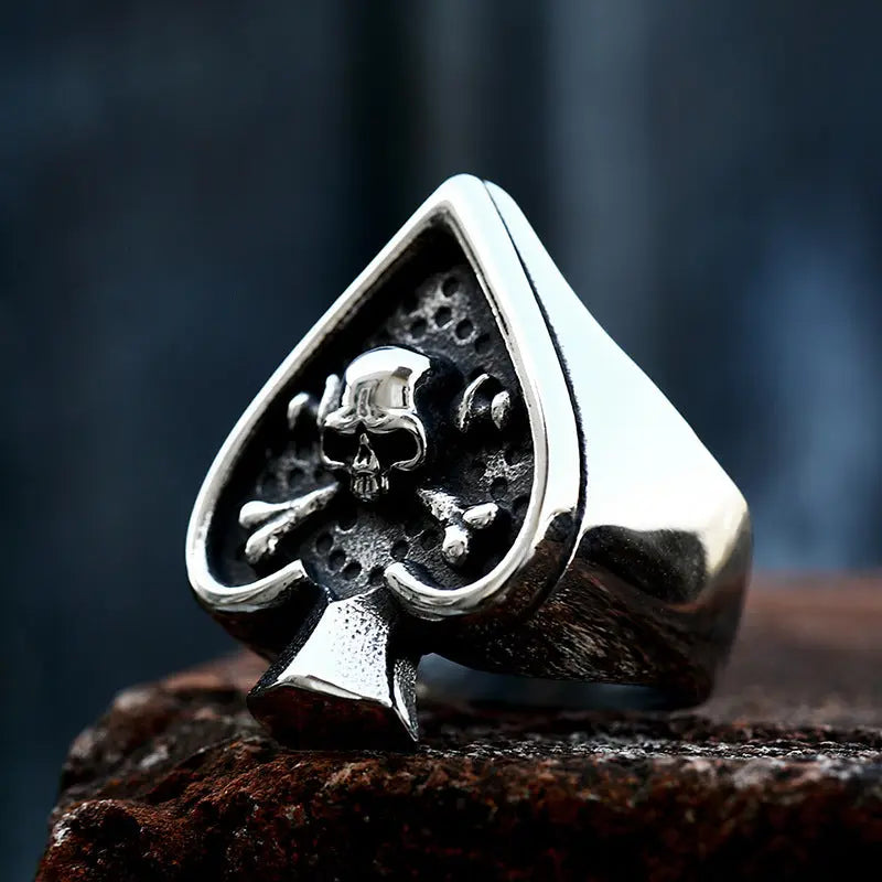 Spade Skull Stainless Steel Ring VRAFI