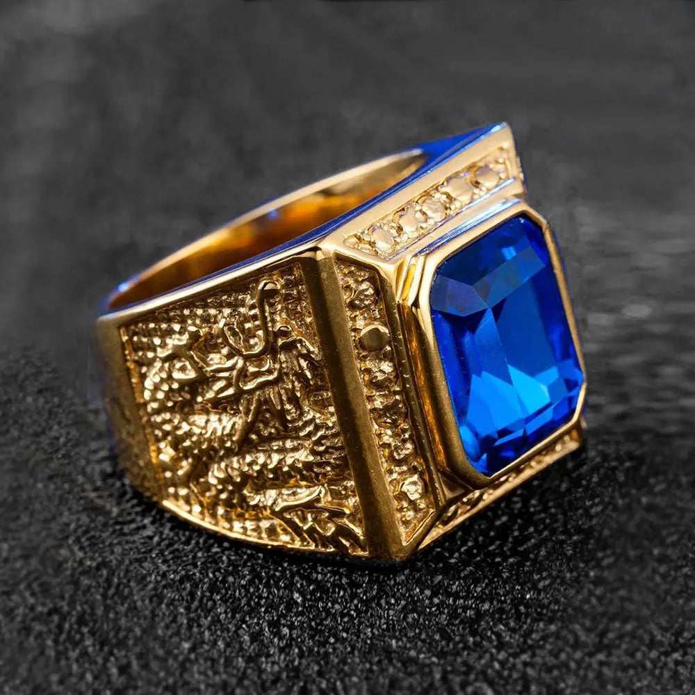 Square Gemstone Dragon Ring VRAFI