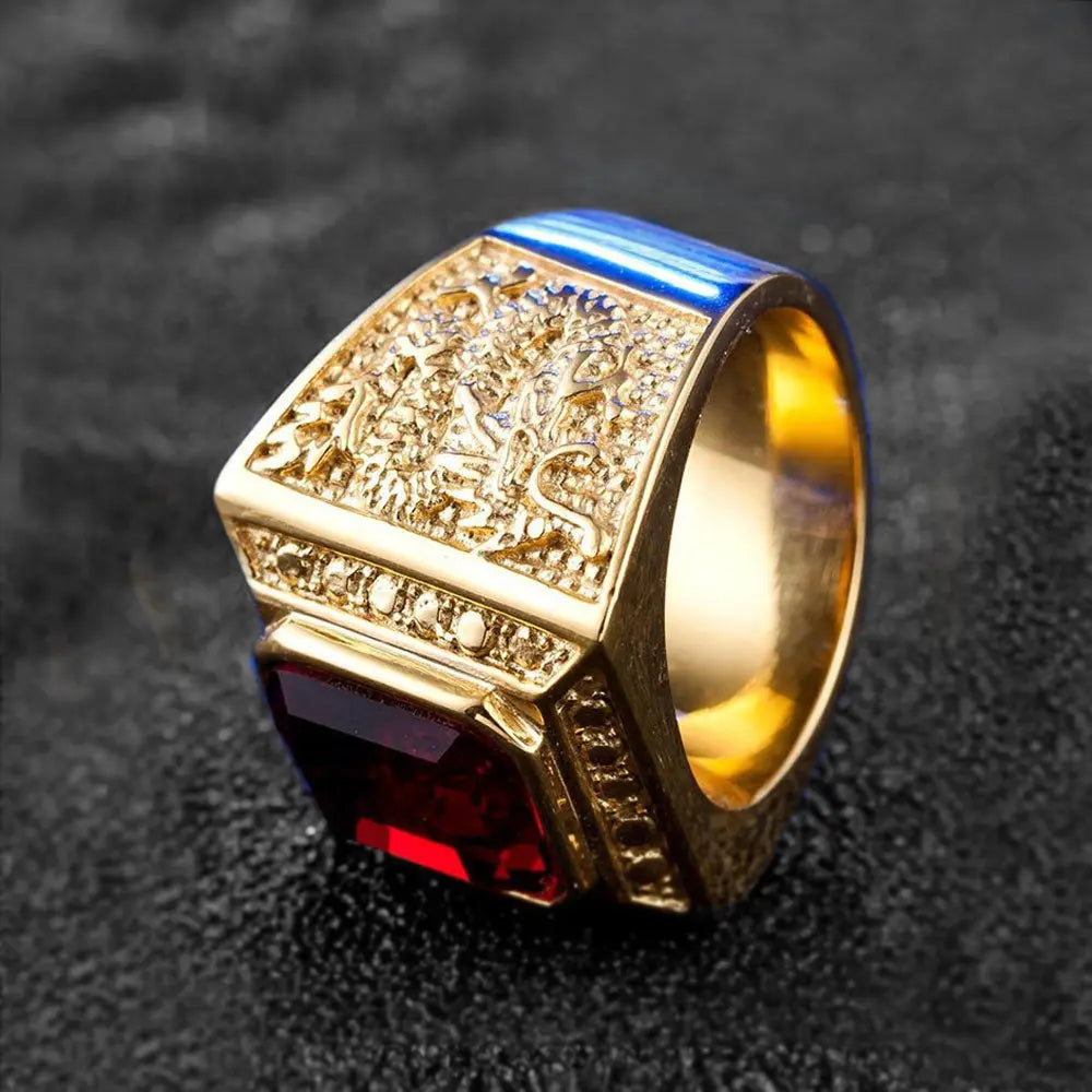 Square Gemstone Dragon Ring VRAFI