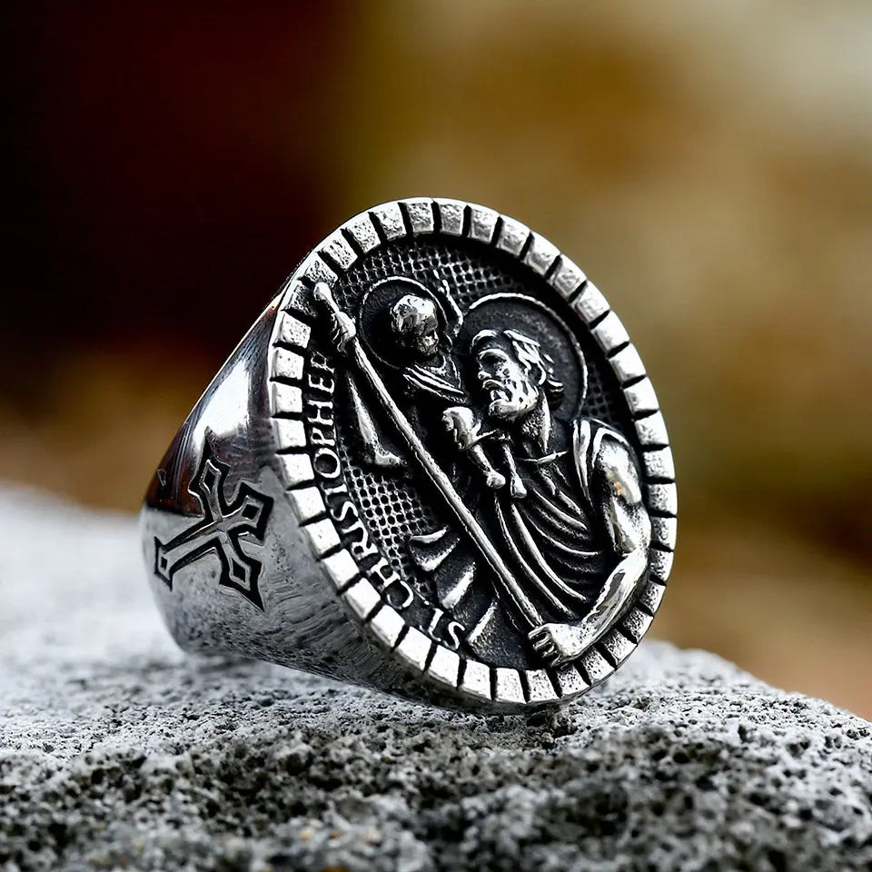 St. Christopher Stainless Steel Ring VRAFI