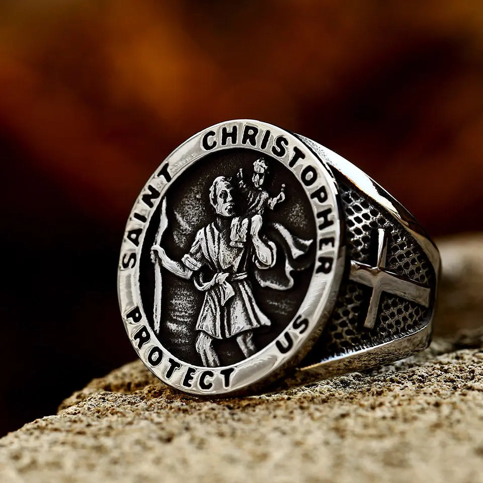 St. Christopher Stainless Steel Ring VRAFI