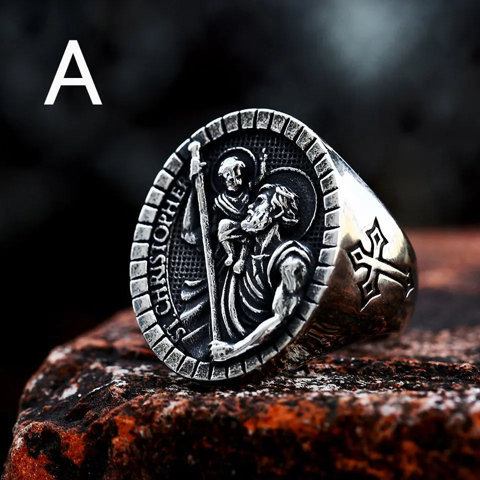 St. Christopher Stainless Steel Ring VRAFI