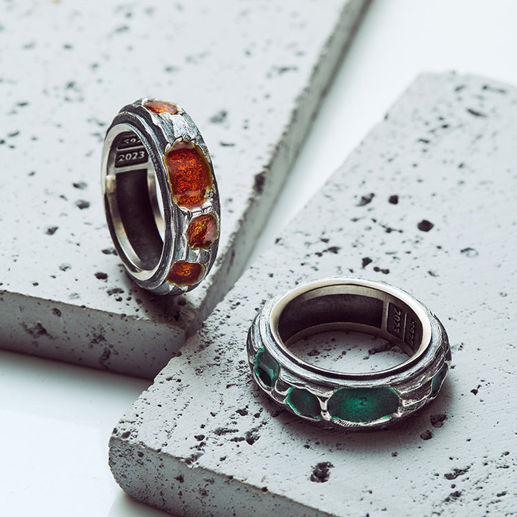 Anello in acciaio inossidabile a forma di corpo 3D