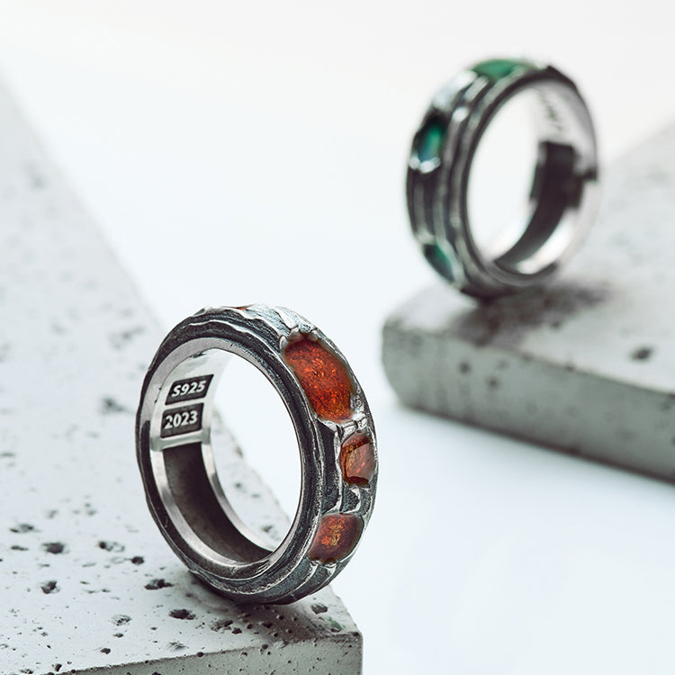 Anello in acciaio inossidabile a forma di corpo 3D