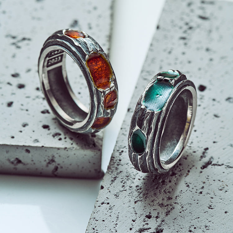 Anello in acciaio inossidabile a forma di corpo 3D