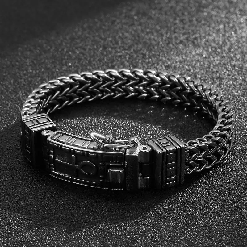 The Ankh Open Box Clasp Stainless Steel Bracelet VRAFI