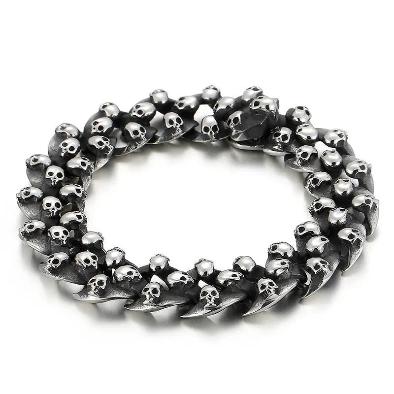 Tiny Skulls Diamond-shaped Links Bracelet VRAFI