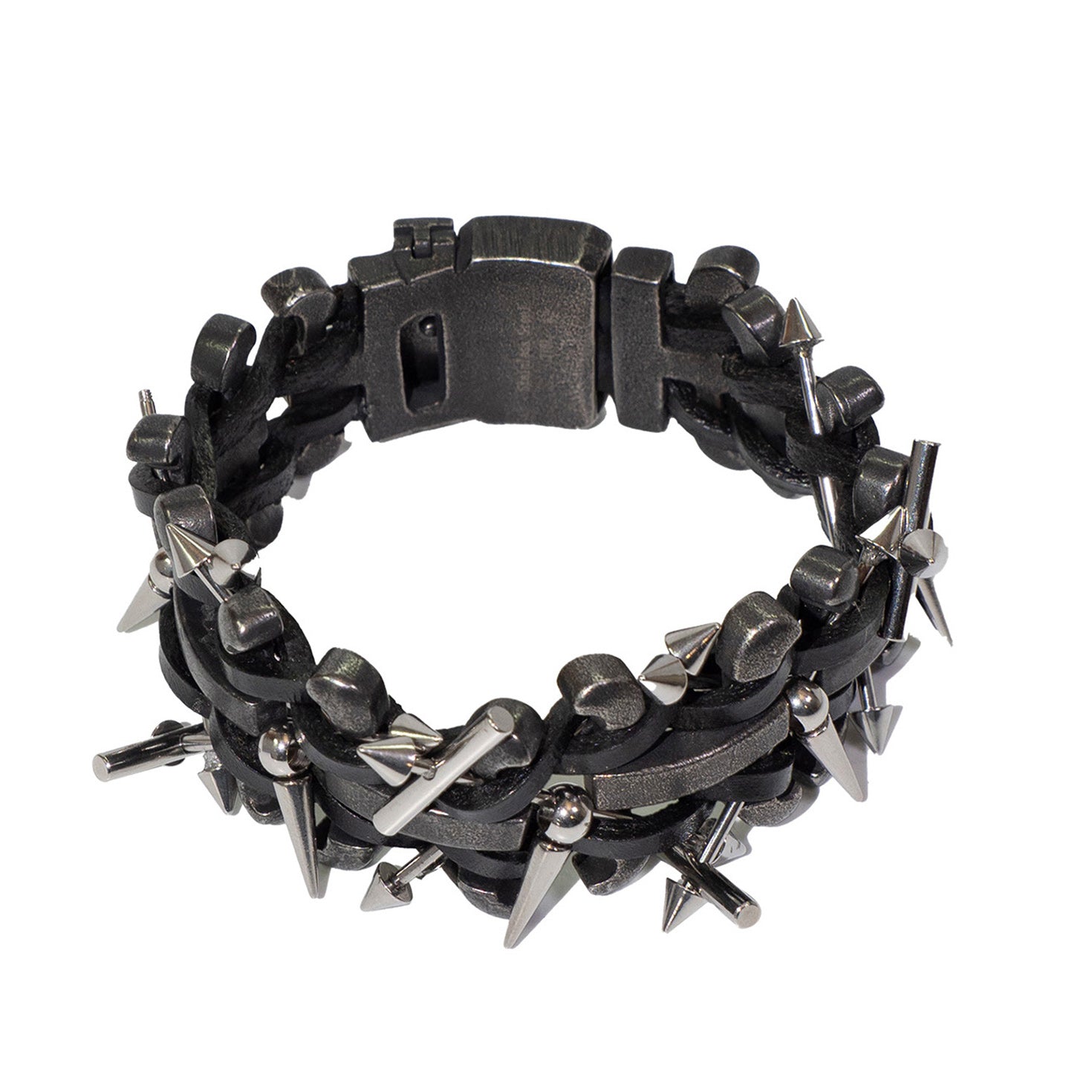 Titanium Steel Ball Cowhide Bracelet