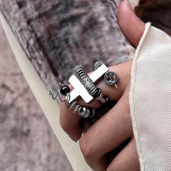 Titanium Steel Cross Spring Ring