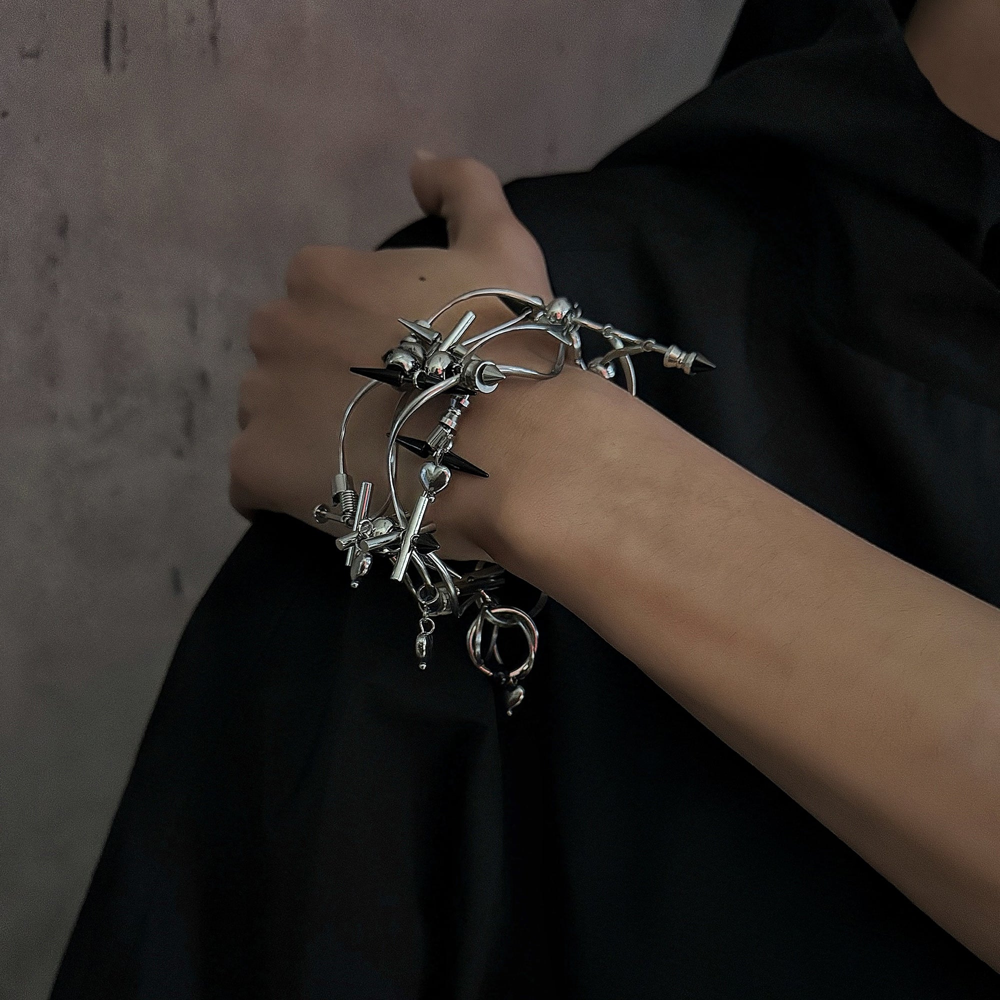 Titanium Steel Thorn Hollow Design Bracelet