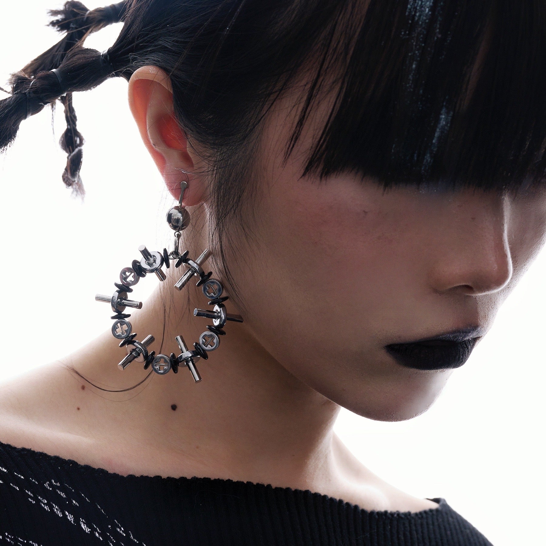 Titanium Steel Thorn Hoop Earrings