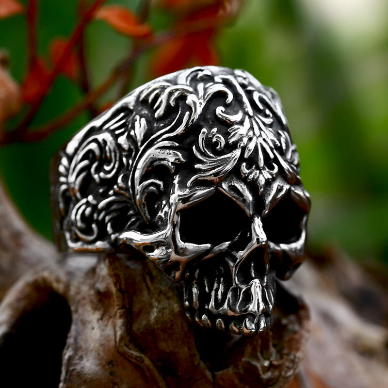 Totem Skull Stainless Steel Ring-Vrafi Jewelry