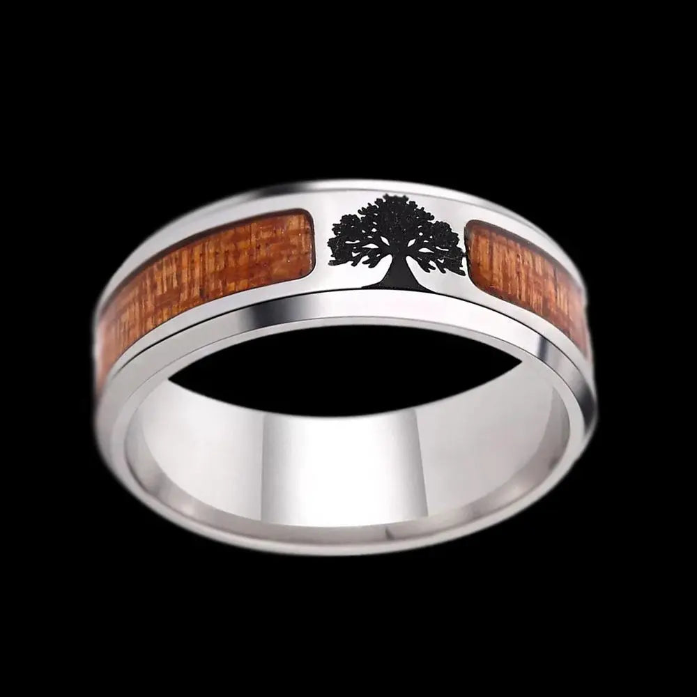 Tree of Life Stainless Steel Wedding Ring ZJJ
