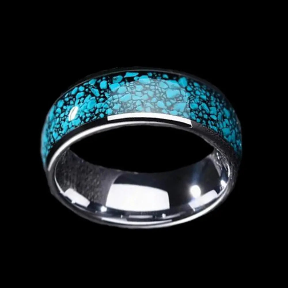 Turquoise Star Stainless Steel Ring ZJJ